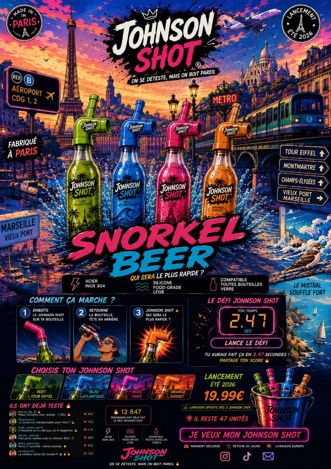JOHNSON SHOT — Affiche officielle, snorkel apéro, qui sera le plus rapide ?